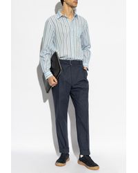 Officine Generale - Shirt With Striped Pattern - Lyst