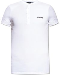 Versace - Underwear T-Shirt With Embroidered Logo - Lyst