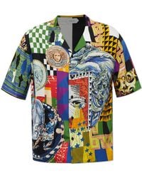 Versace - Silk Shirt With "Medusa Collage" Print - Lyst