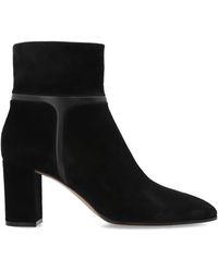 Gianvito Rossi - Suede Heeled Ankle Boots - Lyst