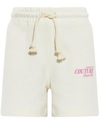 Versace Jeans Couture - Sweat Shorts With Printed Logo - Lyst