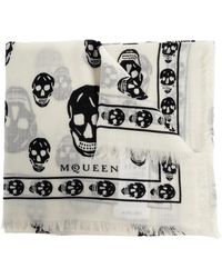 McQueen - Wool Scarf With Skull Motif - Lyst