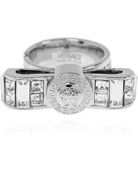 Versace - Ring With Shimmering Crystals - Lyst