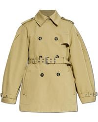 Ganni - Short Double-Breasted Trench Coat - Lyst