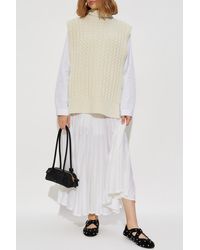 Alaïa - Wool Poncho With Turtleneck - Lyst
