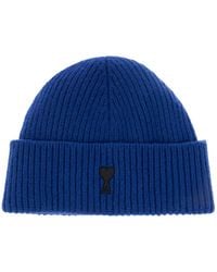 Ami Paris - Wool Beanie With Logo - Lyst