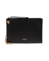 Balmain - Leather 'Pulse' Pouch With Chain - Lyst