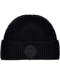 Canada Goose - Wool Beanie With Logo Patch - Lyst