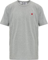 COMME DES GARÇONS PLAY - Cotton T-Shirt With Logo Patch - Lyst