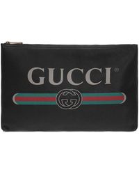 Gucci Printed Clutch - Black
