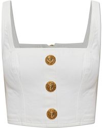 Balmain - Short Off-Shoulder Top - Lyst