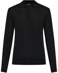 DSquared² - Wool Polo Shirt With Embroidered Logo - Lyst