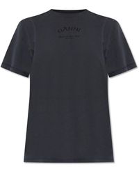 Ganni - T-Shirt With Logo - Lyst