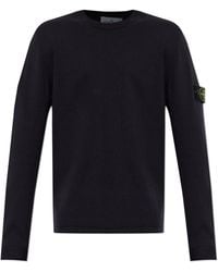 Stone Island - Sweater With Logo Patch - Lyst