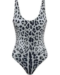 Dolce & Gabbana - One-Piece Swimsuit With Animal Print - Lyst