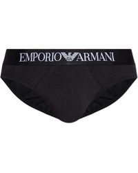 Emporio Armani - Cotton Briefs With Logo - Lyst