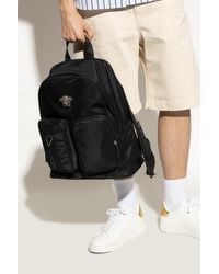 Versace - Backpack With Medusa Head-Shaped Appliqué - Lyst
