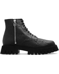 Gucci - GG Leather Boot - Lyst