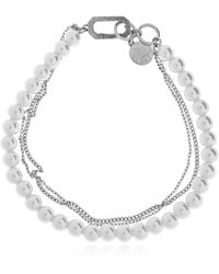 AllSaints - Bracelet With Glass Pearls - Lyst
