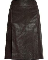 Ferragamo - Leather Skirt - Lyst