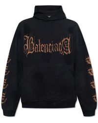 Balenciaga - Printed Hoodie Sweatshirt - Lyst