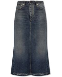 Balenciaga - Denim Skirt With Vintage Effect - Lyst