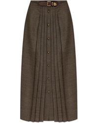 Etro - Wool Skirt With An Integrated Belt - Lyst