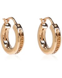 Versace - Round Earrings With Greek Pattern - Lyst