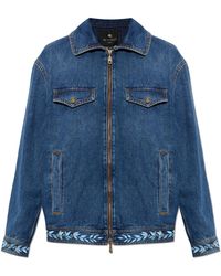 Etro - Denim Jacket With Embroidered Embellishment - Lyst