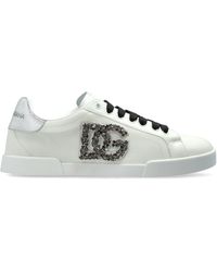 Dolce & Gabbana - Leather Sports Shoes With Logo - Lyst