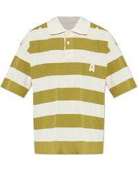Ami Paris - Striped Pattern Polo - Lyst