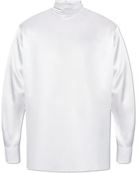 Dolce & Gabbana - Silk Top With Stand-Up Collar - Lyst
