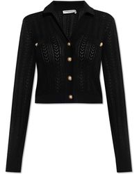 Alessandra Rich - Cardigan With Decorative Knit - Lyst