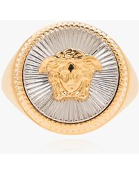Versace - Gold Ring With Medusa Face - Lyst