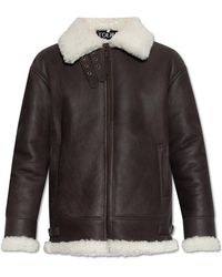 Loewe - Shearling-collar Leather Jacket - Lyst