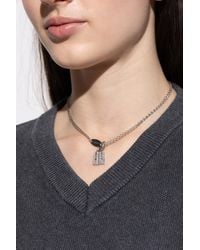Balenciaga - Necklace With A Pendant Adorned With Sparkling Crystals - Lyst