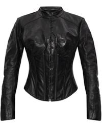 Balenciaga - Leather Jacket With Stand-Up Collar - Lyst