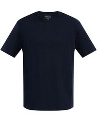 Giorgio Armani - T-Shirt With A Raised Pattern - Lyst