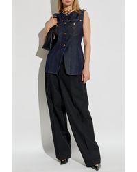 Versace - Denim Vest - Lyst
