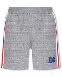 DSquared² - Grey Shorts With Logo - Lyst