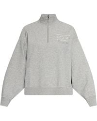 Ganni - "Oversize" Sweatshirt With A Stand-Up Collar - Lyst