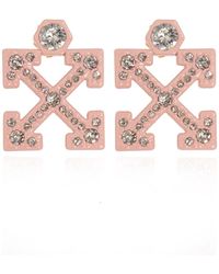 Off-White c/o Virgil Abloh Logo Earrings - Pink