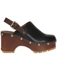 See By Chloé Encrusted With Studs Clogs - Black