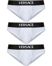 Versace - Three-Pack Briefs With Logo - Lyst