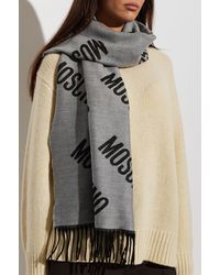 Moschino - Wool Scarf With Monogram - Lyst