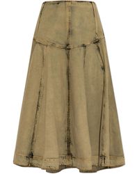 Ferragamo - Denim Skirt With A `Vintage` Effect - Lyst