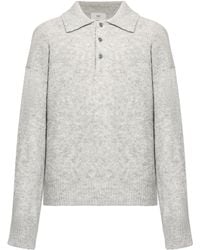 Ami Paris - Wool Polo Shirt With Embroidered Logo - Lyst