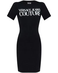 Versace Jeans Couture - Dress With Printed Logo - Lyst