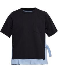 Sacai - T-Shirt Made Of Combined Fabrics - Lyst