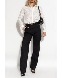 Versace - Cotton Trousers With Seam Detail On The Legs - Lyst